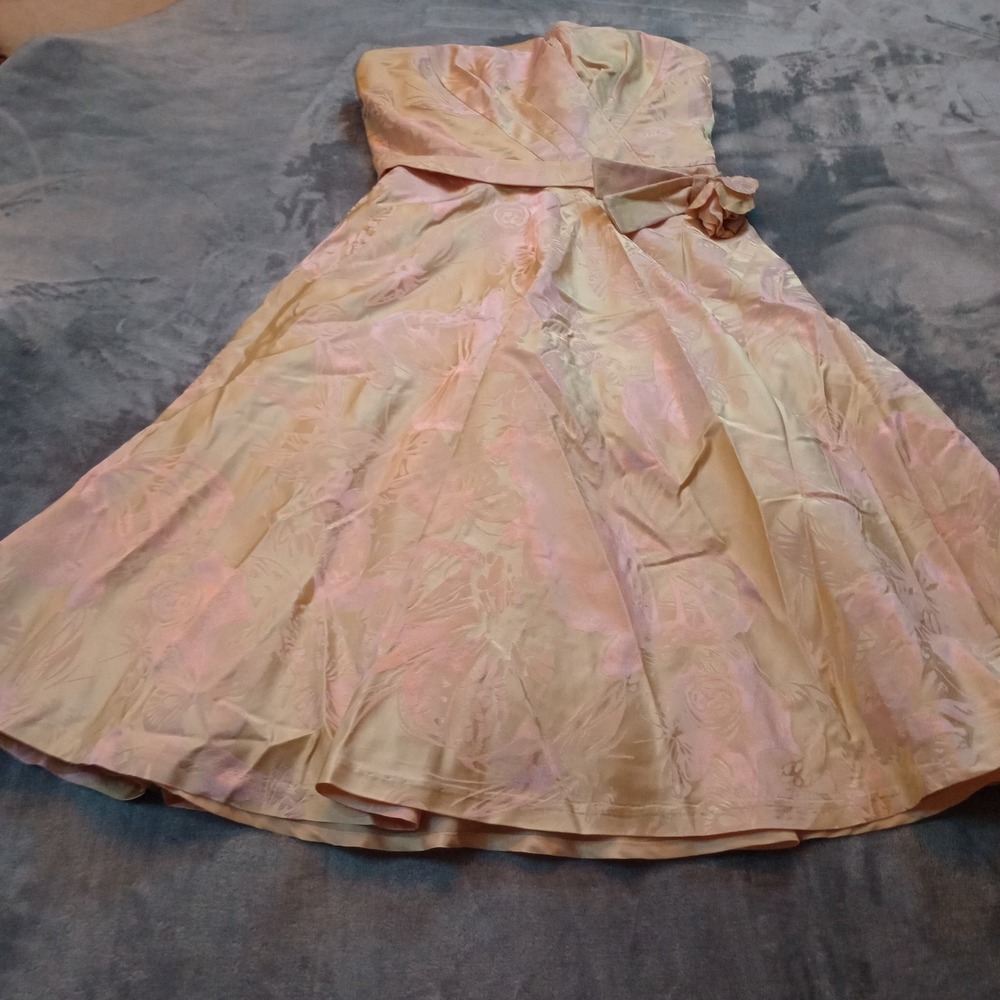 Carmen Marc Valvo Collection Dress Womens 6 Silk Corset Crinoline Formal Prom
